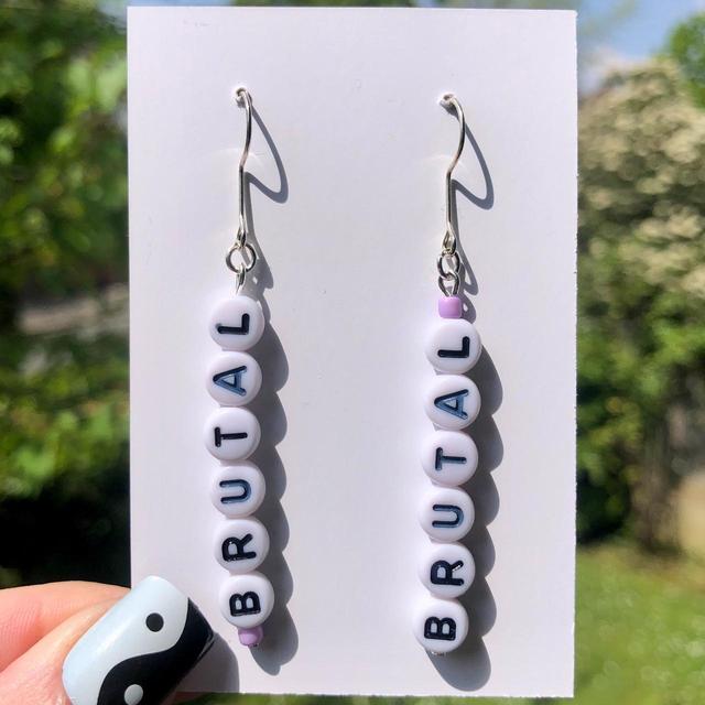 Handmade Women's Earrings - Purple on Productcaster.