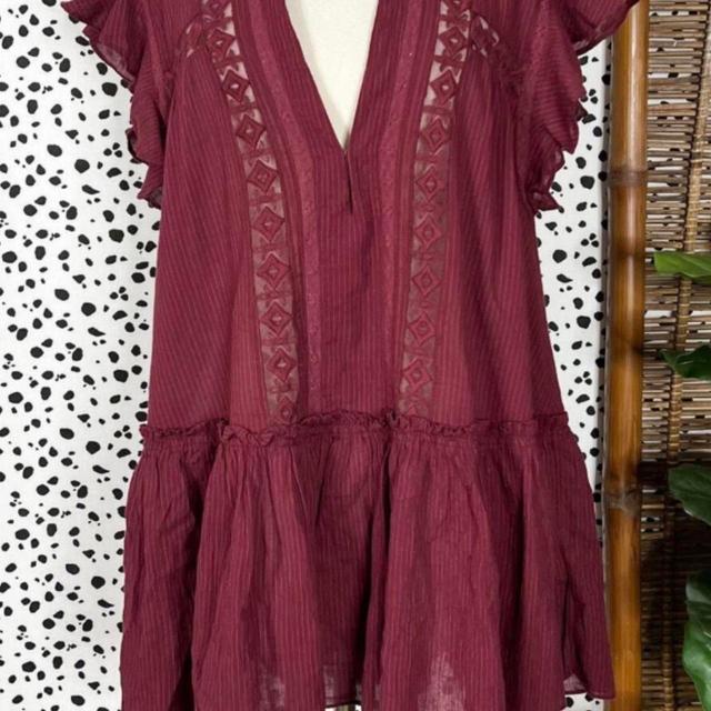 Free People Women's Blouse - Burgundy - XS on Productcaster.