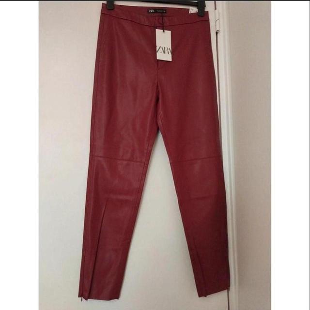 Zara Women's Leggings - Red/Burgundy - L on Productcaster.