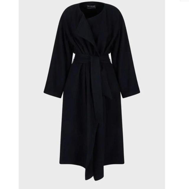 Emporio Armani Women's Wool Coat - Navy - UK 12 on Productcaster.