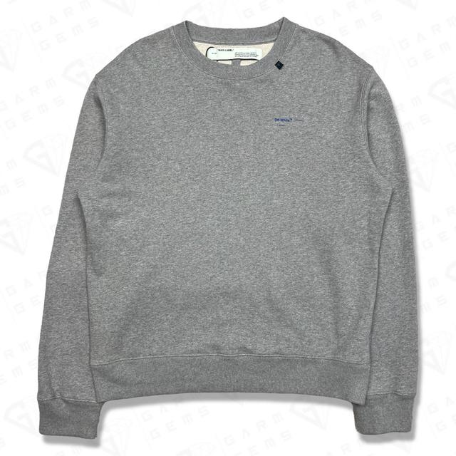 Off-White Men's Sweatshirt - Grey/Blue - XL on Productcaster.