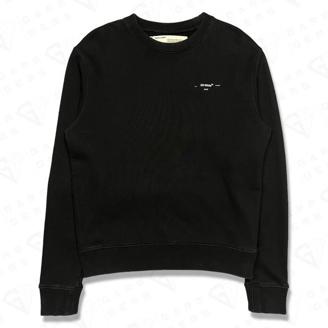 Off-White Men's Sweatshirt - Black/White - M on Productcaster.