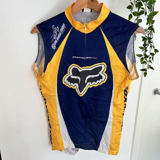 Fox Racing Men's Top - Blue/Yellow - M on Productcaster.