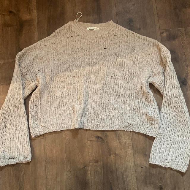 Pull&Bear Women's Jumper - Tan/Cream - XS on Productcaster.