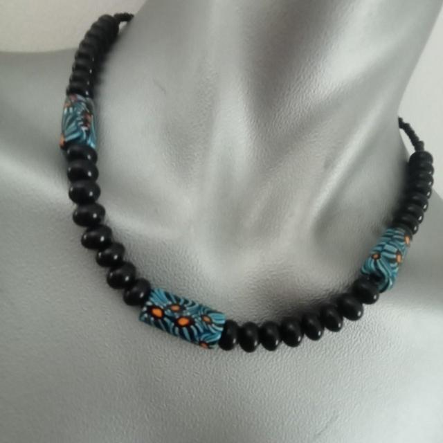 Women's Necklace - Black/Blue on Productcaster.