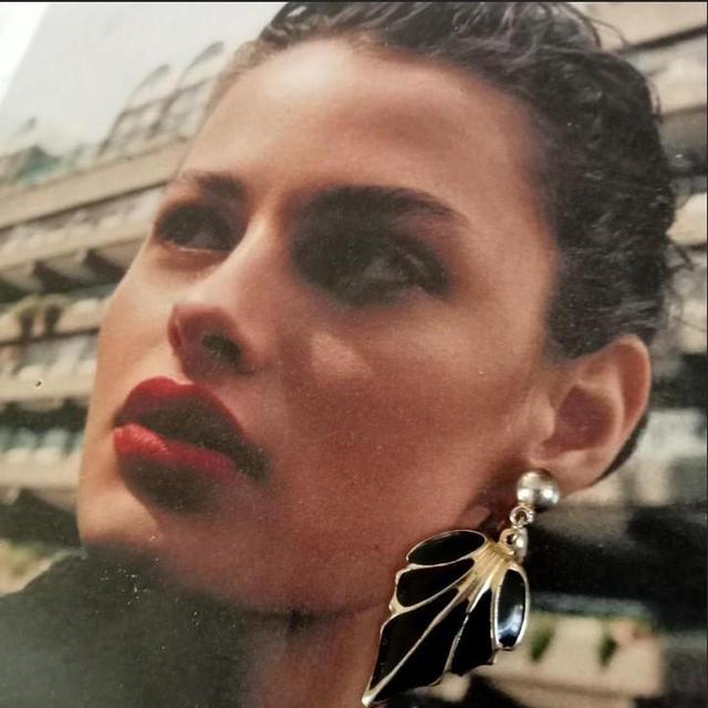 Vintage Women's Earrings - Black/Gold on Productcaster.