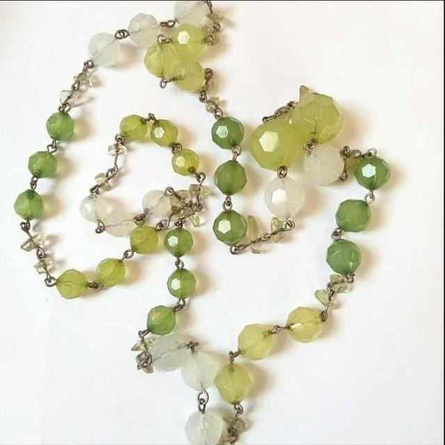 Preloved Women's Necklace - White/Green on Productcaster.