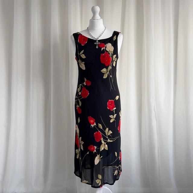 Vintage Women's Slip Dress - Black/Red - M on Productcaster.