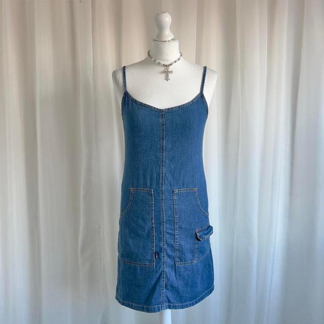 Vintage Women's Slip Dress - Blue/Navy - S on Productcaster.