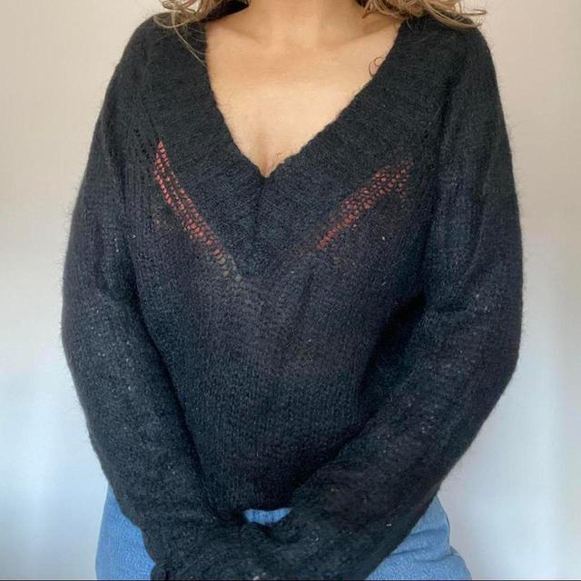 Vintage Women's Jumper - Black - L on Productcaster.