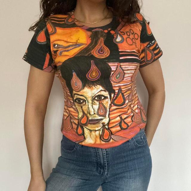 Women's T-shirt - Orange/Multi - M on Productcaster.