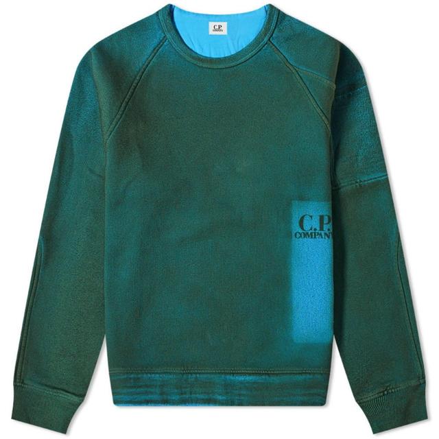 CP Company Men's Sweatshirt - Green/Blue - M on Productcaster.