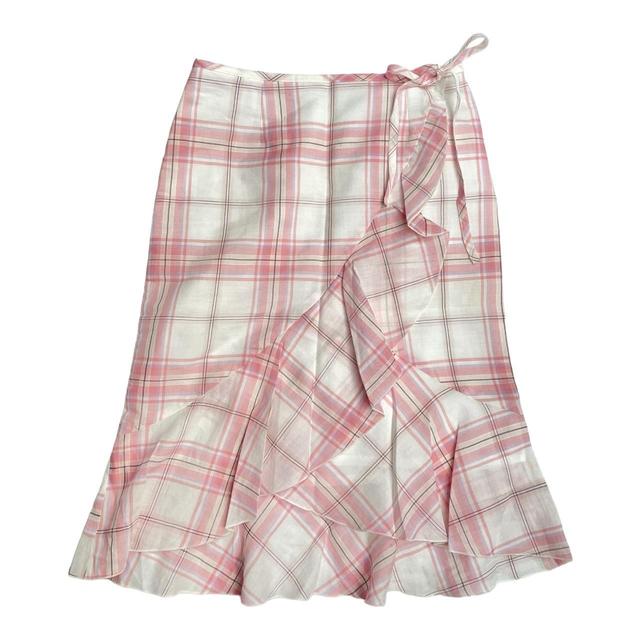 Vintage Women's Skirt - Pink/White - XS on Productcaster.