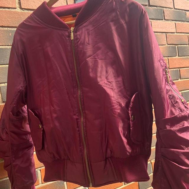 Women's Bomber Jacket - Burgundy - M on Productcaster.