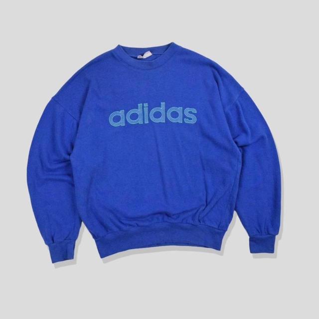 Adidas Men's Sweatshirt - Blue - S on Productcaster.