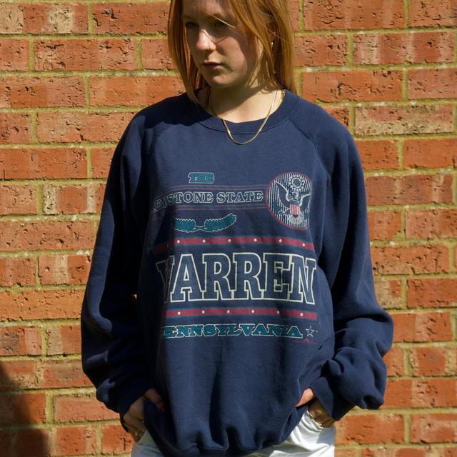 Vintage Women's Sweatshirt - Navy/Blue - M on Productcaster.