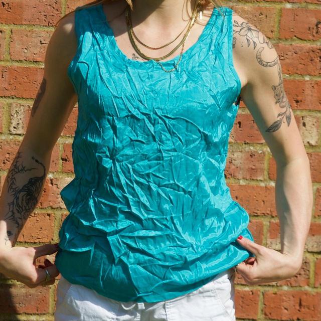 Vintage Women's Vest - Blue/Green - 8 on Productcaster.