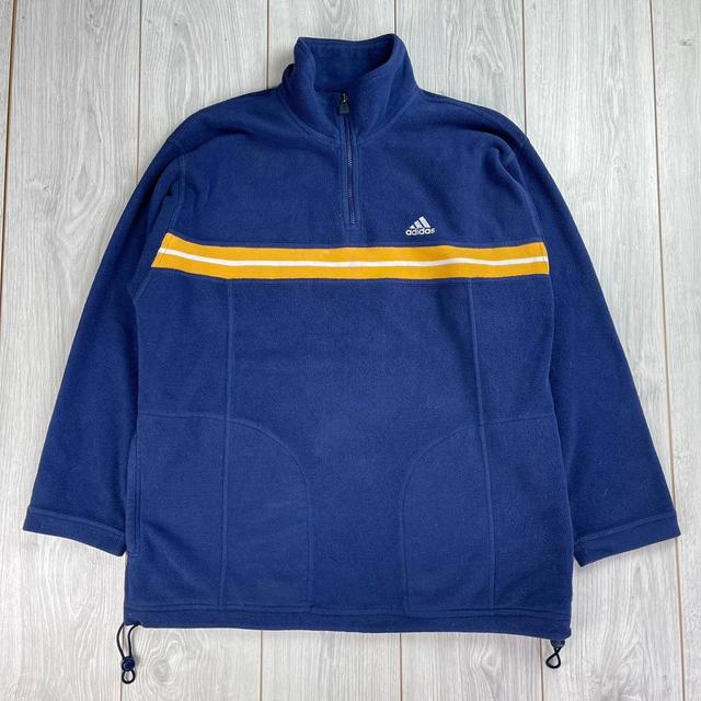 Adidas Men's Sweatshirt - Navy/Yellow - XL on Productcaster.