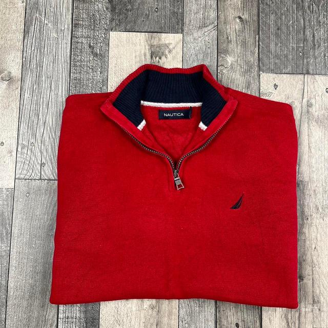 Nautica Men's Jumper - Red - L on Productcaster.