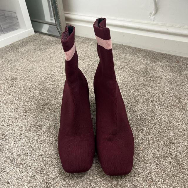 Zara Women's Sock Boots - Burgundy/Pink - UK 6 on Productcaster.