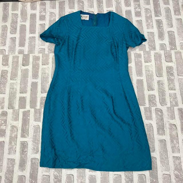 Women's A-line Dress - Blue/Green - S on Productcaster.