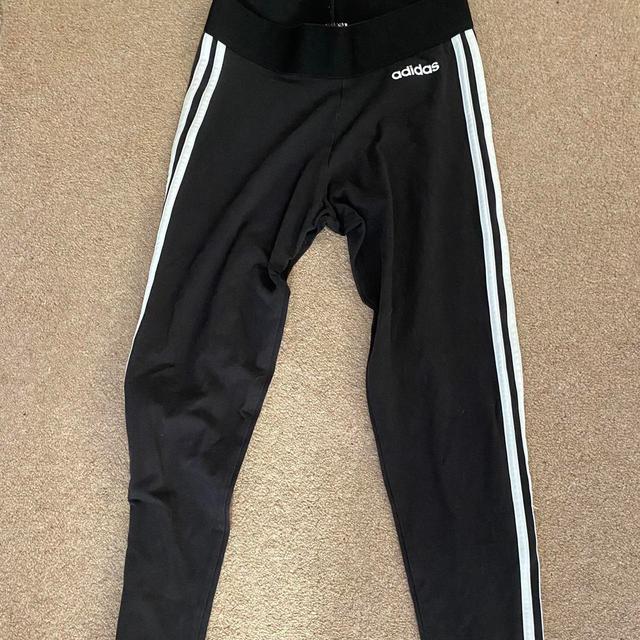 Adidas Women's Leggings - Black/White - UK 6 on Productcaster.