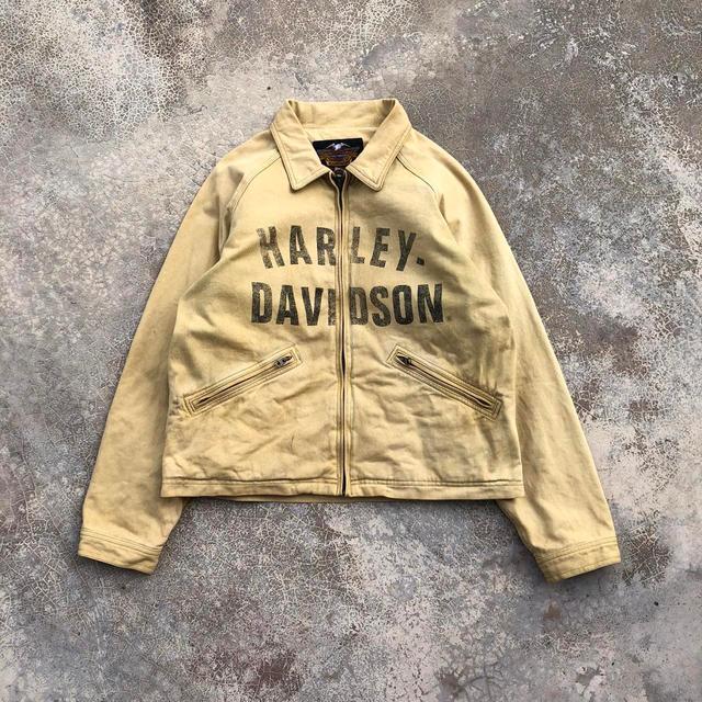 Harley Davidson Men's Bomber Jacket - Yellow - L on Productcaster.