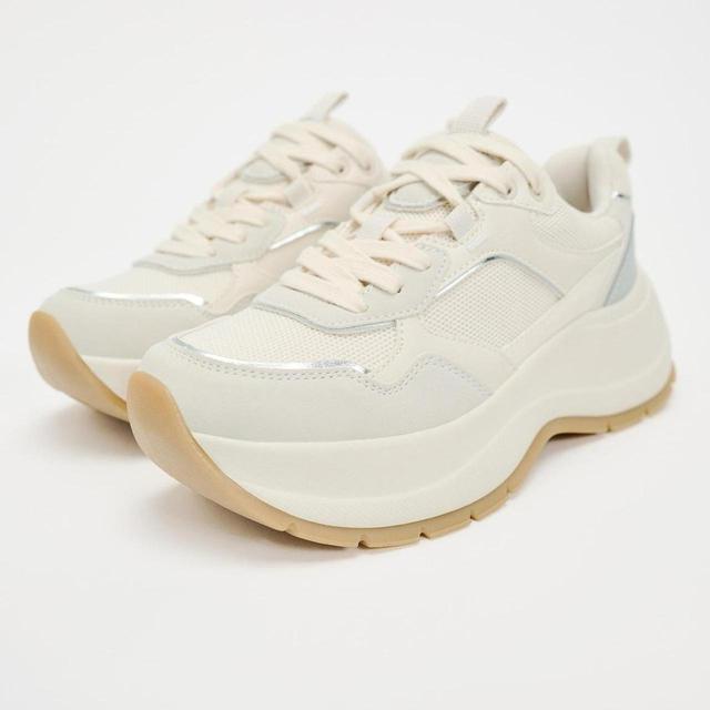 Zara Women's Trainers - Cream - UK 6 on Productcaster.