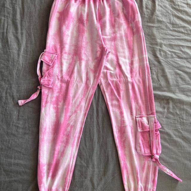 PrettyLittleThing Women's Sweatpants - Pink/White - UK 8 on Productcaster.