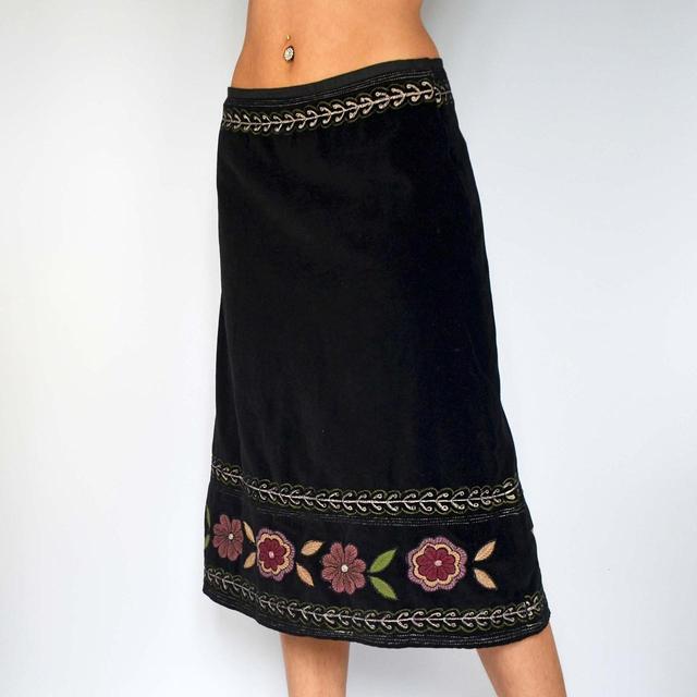 Vintage Women's Skirt - Black/Purple - UK 10 on Productcaster.