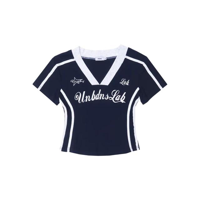 Women's T-shirt - Navy/White - S on Productcaster.