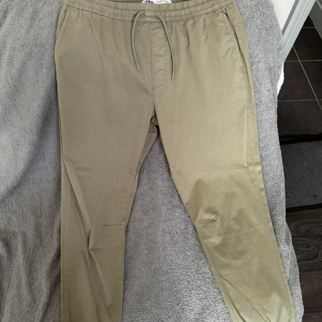 Zara Men's Slim Cargo Trousers - Khaki - XL on Productcaster.