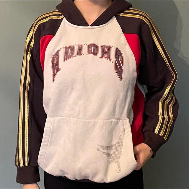 Adidas Women's Hoodie - Gold/White - 6 on Productcaster.