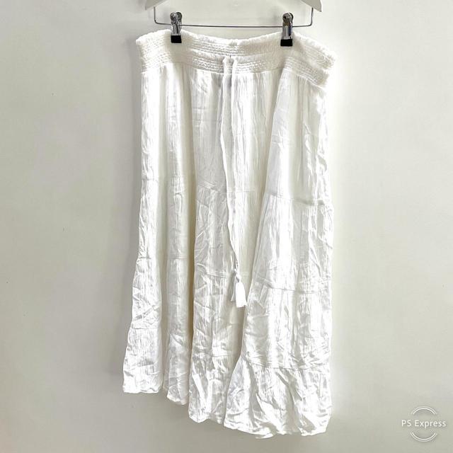 Marks & Spencer Women's Cotton Skirt - White - UK 14 on Productcaster.