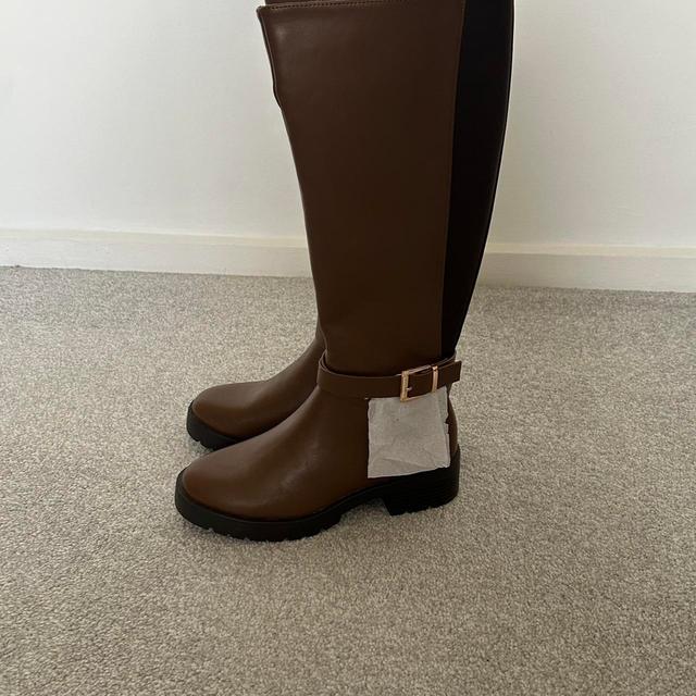 Primark Women's Knee high Boots - Brown - UK 4 on Productcaster.