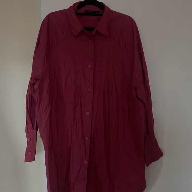 Threadbare Women's Shirt Dress - Burgundy - 10 on Productcaster.