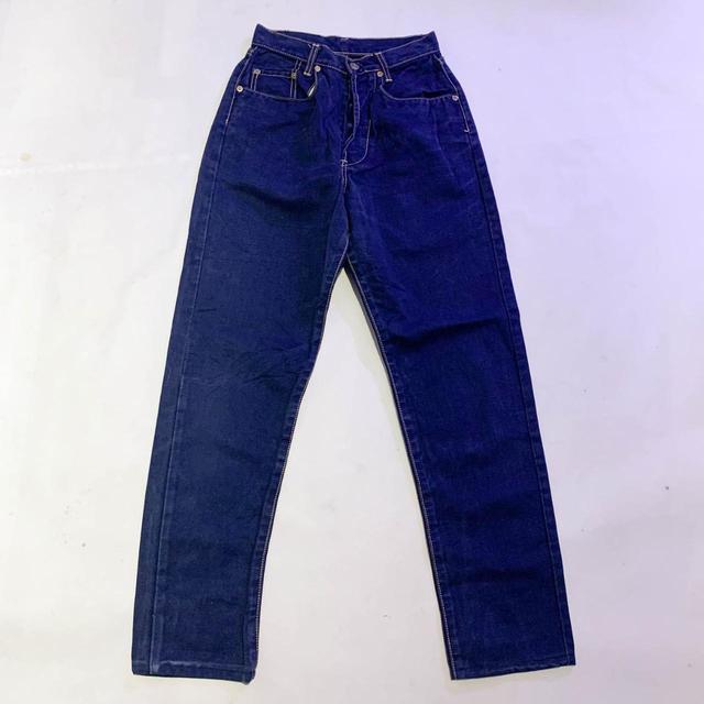 Vintage Women's Straight leg Stone-washed Jeans - Blue - 24" on Productcaster.