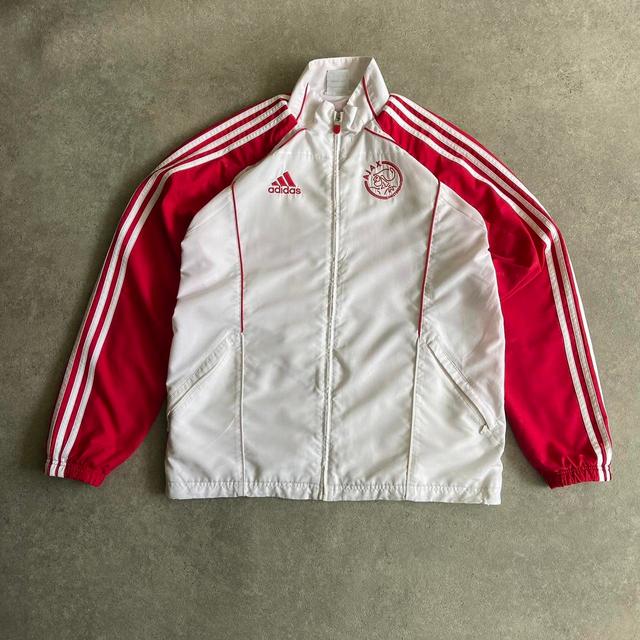 Adidas Men's Lightweight Jacket - White/Red - M on Productcaster.