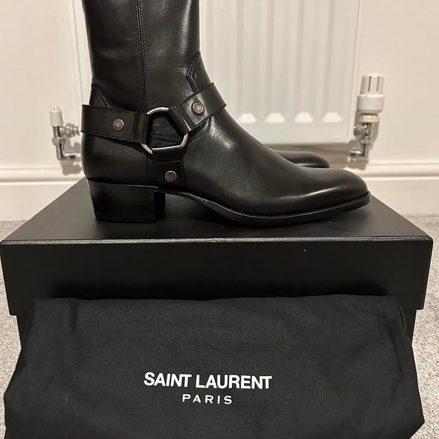 Saint Laurent Paris Men's Biker Boots - Black - UK 6 on Productcaster.