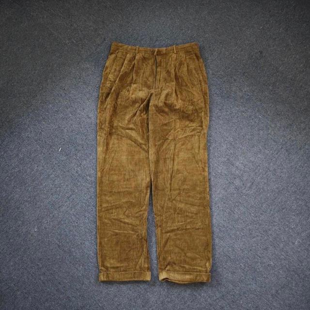 Vintage Men's High waisted Chino Trousers - Brown - L on Productcaster.