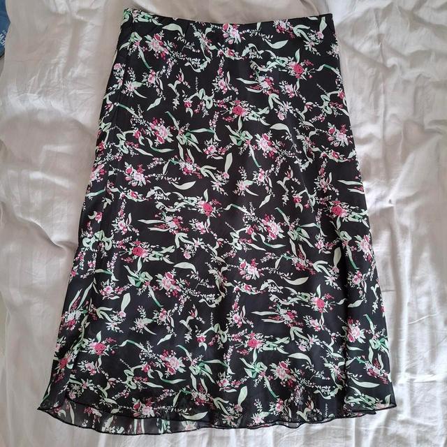 Vintage Women's Midi Skirt - Black/Green - UK 10 on Productcaster.