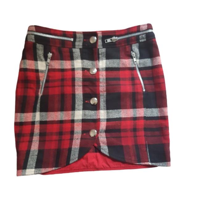 Topshop Women's Mini Skirt - Red/Black - UK 8 on Productcaster.