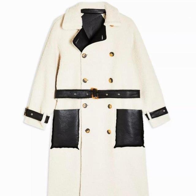 Topshop Women's Coat - Cream - UK 10 on Productcaster.