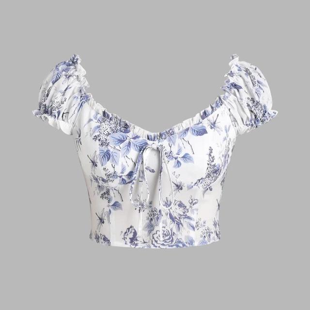 Cider Women's Crop top - Blue/White - XS on Productcaster.