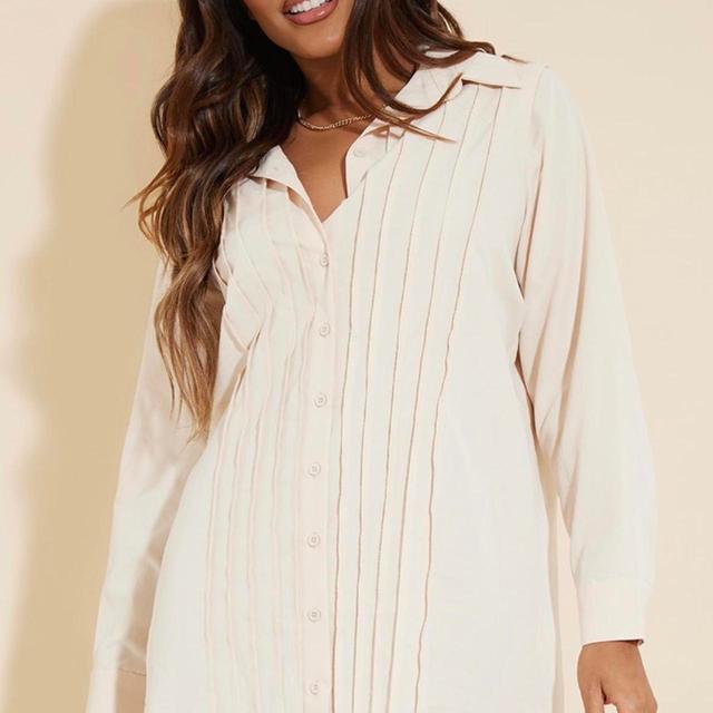 PrettyLittleThing Women's Shirt Dress - Cream - 8 on Productcaster.