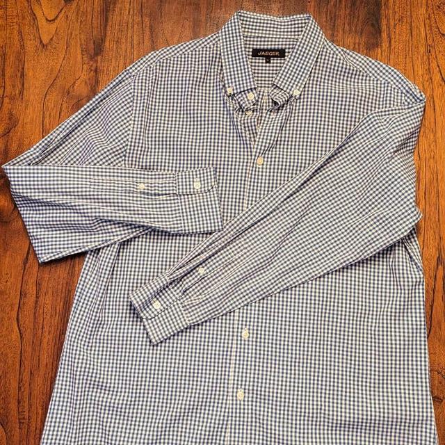 Jaeger Men's Shirt - White/Blue - XL on Productcaster.