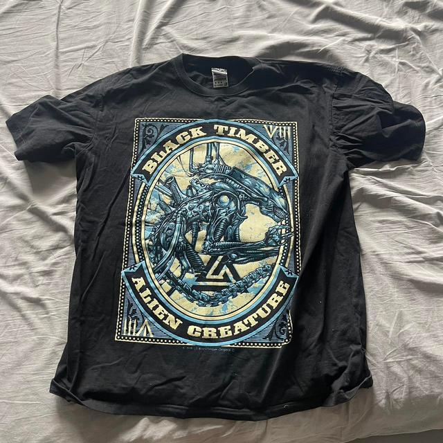 Men's T-shirt - Black/Blue - XXL on Productcaster.