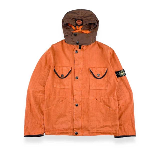 Stone Island Men's Casual Jacket - Orange - L on Productcaster.