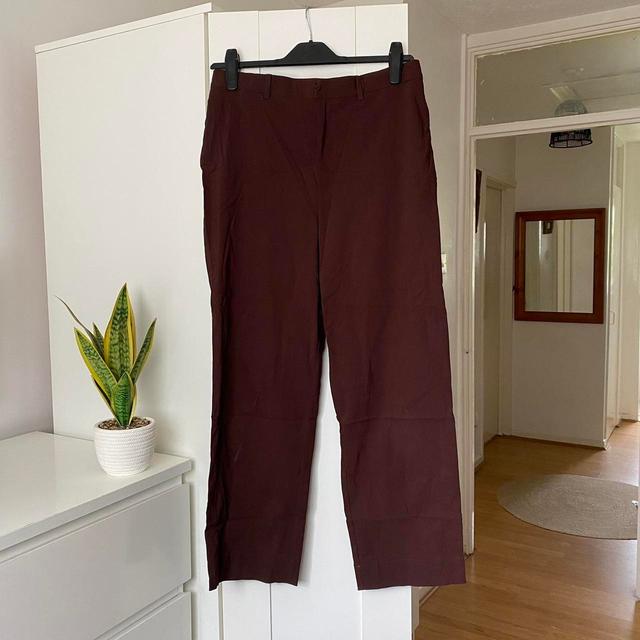 Liviana Conti Women's Straight leg Trousers - Brown - M on Productcaster.