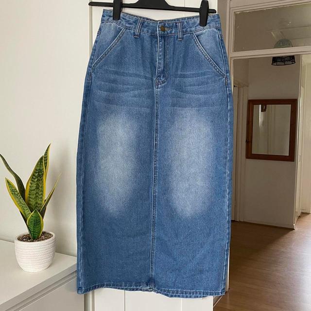 SHEIN Women's Denim Skirt - Blue - UK 10 on Productcaster.